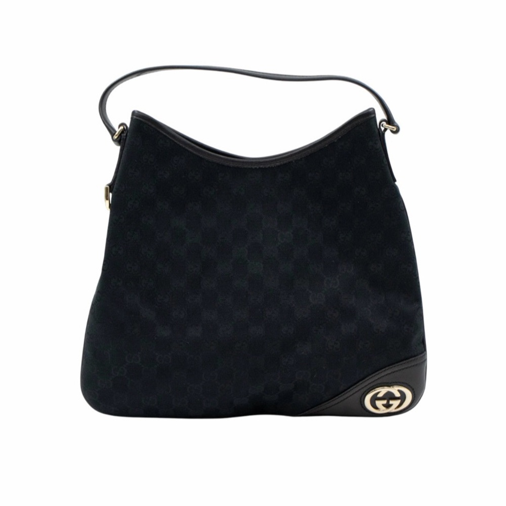 GUCCI BRITT HOBO BLACK CANVAS